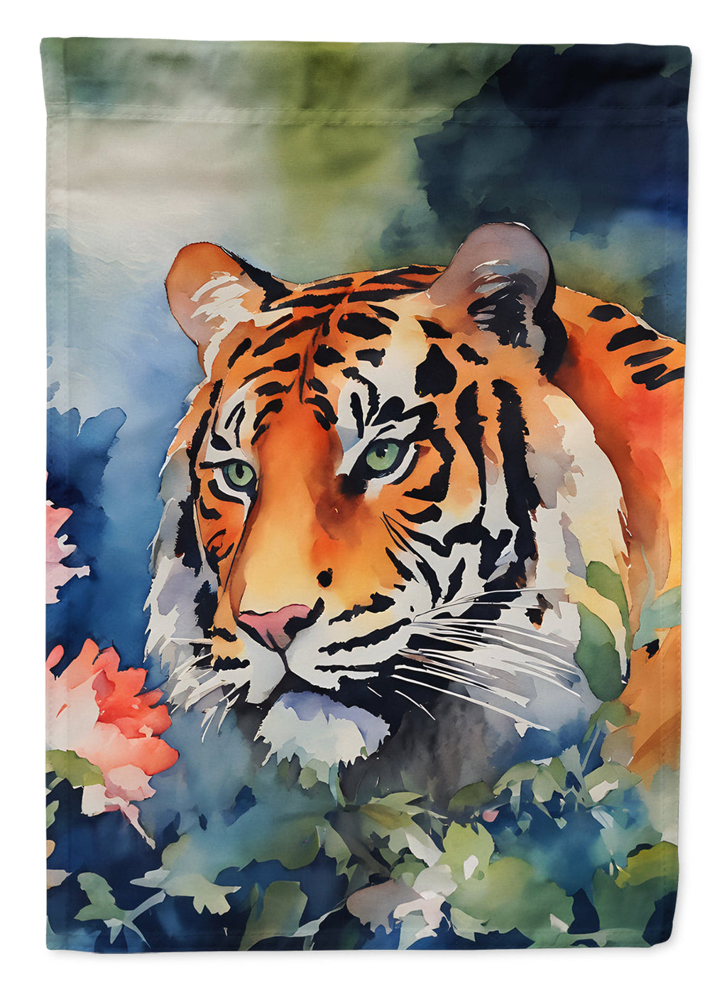 Tiger House Flag 28x40 Porch Sleeve Pole Decorative Outside Yard Banner Artwork Wall Hanging, Polyester