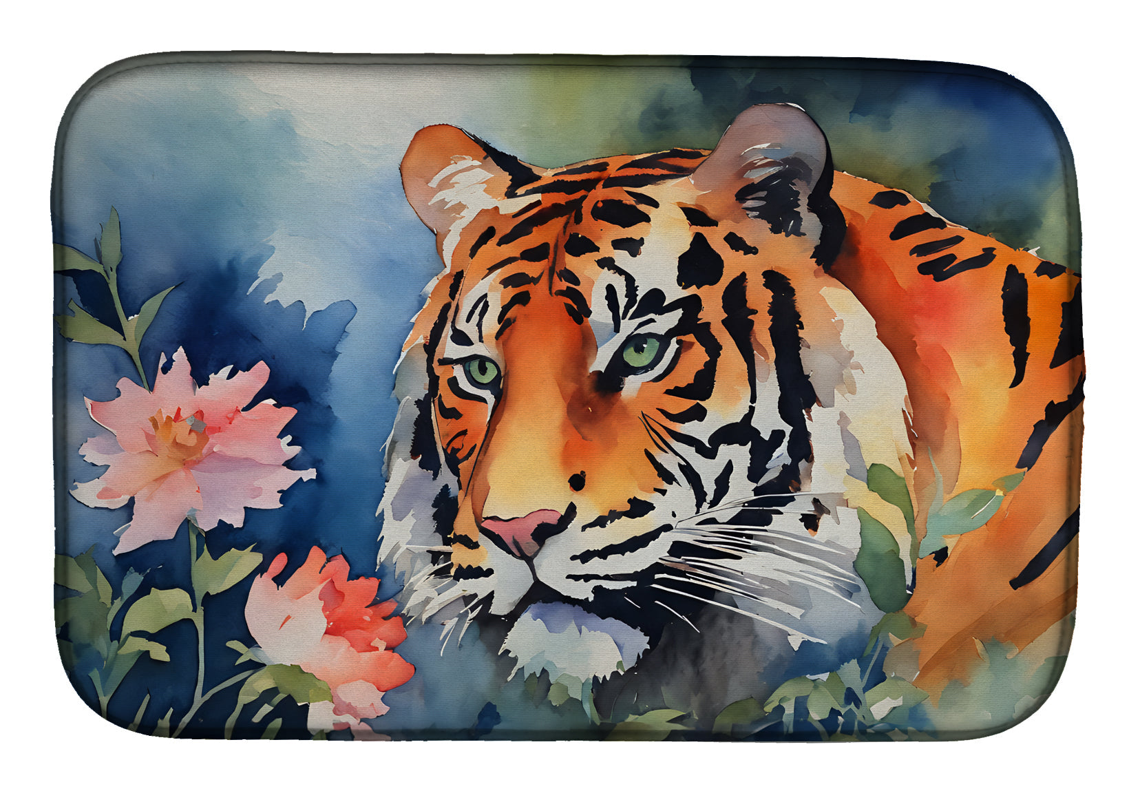 Tiger Dish Drying Mat Absorbent Dish Drying Mat Pad for Kitchen Counter Dish Drainer Mat for Countertop, 14 x 21", Multicolor