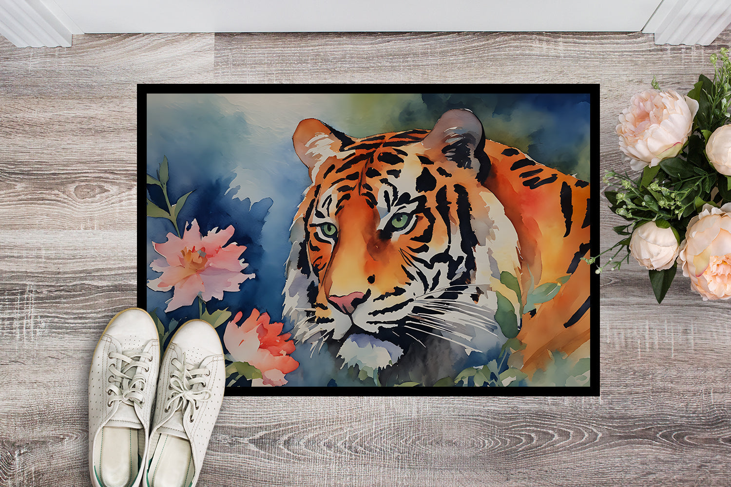 Tiger Doormat Indoor Outdoor 18H X 27W Front Door Mat Rugs for Entryway, Non Slip Washable