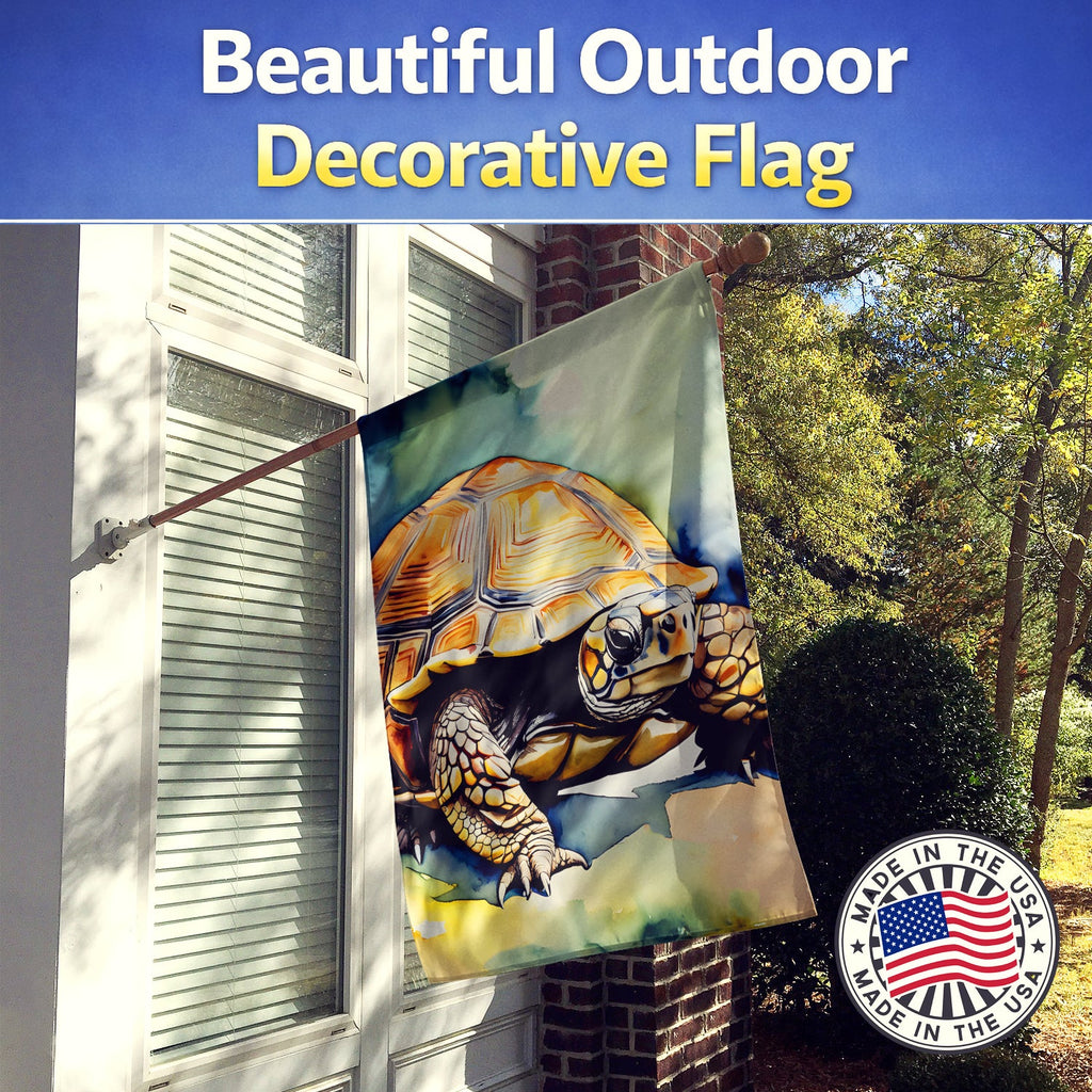 Turtles Tortoises House Flag 28x40 Porch Sleeve Pole Decorative Outside Yard Banner Artwork Wall Hanging, Polyester