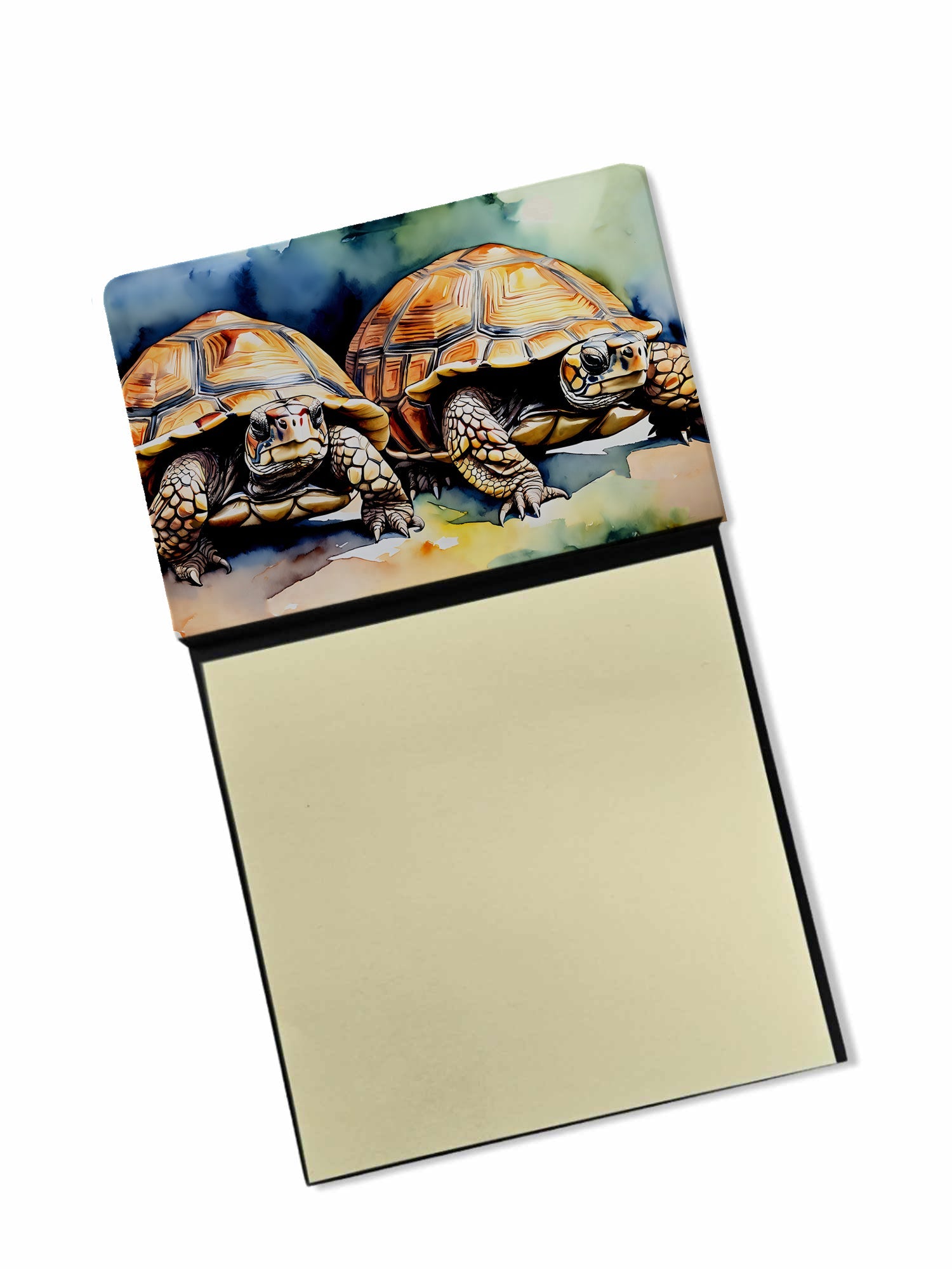 Turtles Tortoises Watercolor Sticky Note Holder Refillable Dispenser Desk Accessory 3x3 Pad Gift