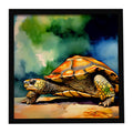 Turtles Tortoises Framed Metal Print Bathroom, Kitchen, Office, Home Decor Wall Art Ready to Hang, Square, 8X8
