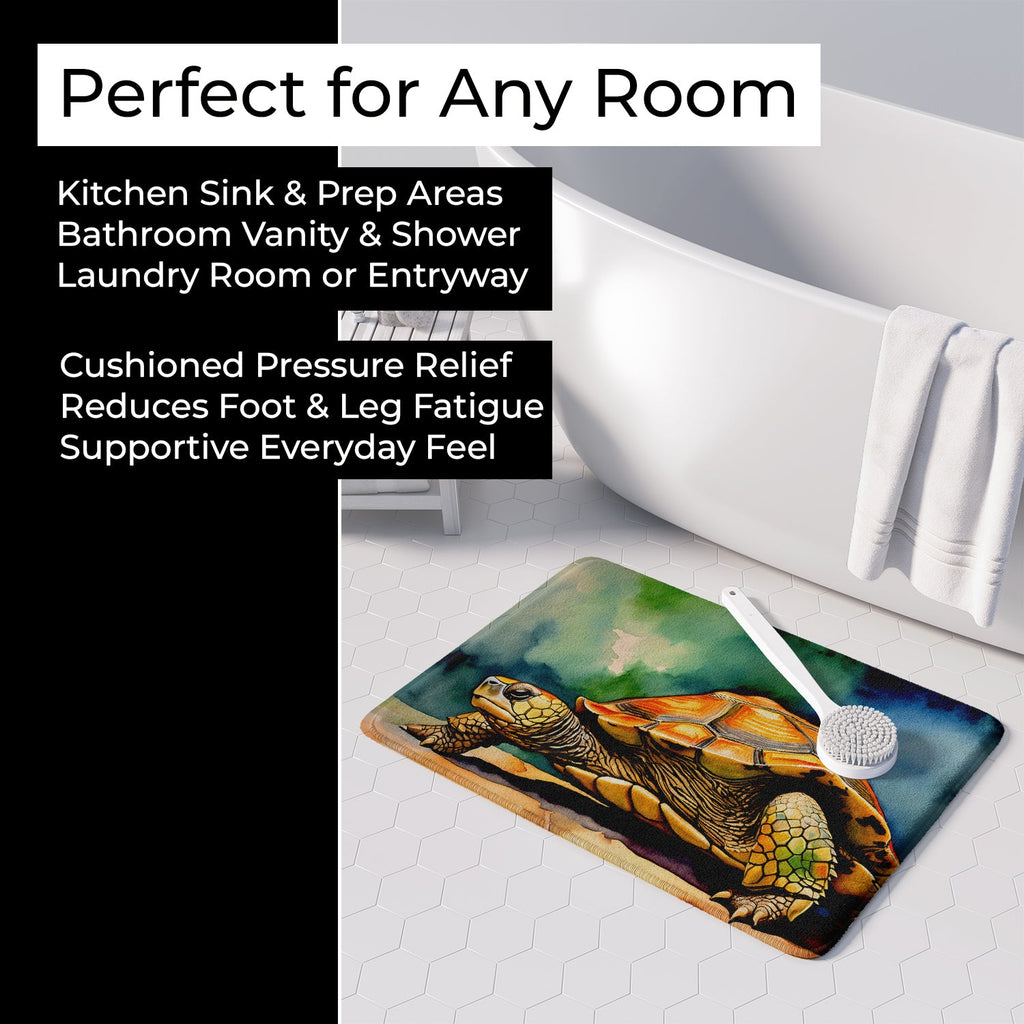 Turtles Tortoises Memory Foam Kitchen Mat Machine Washable Anti-Fatigue Cushion Comfort Bath or Kitchen Rug