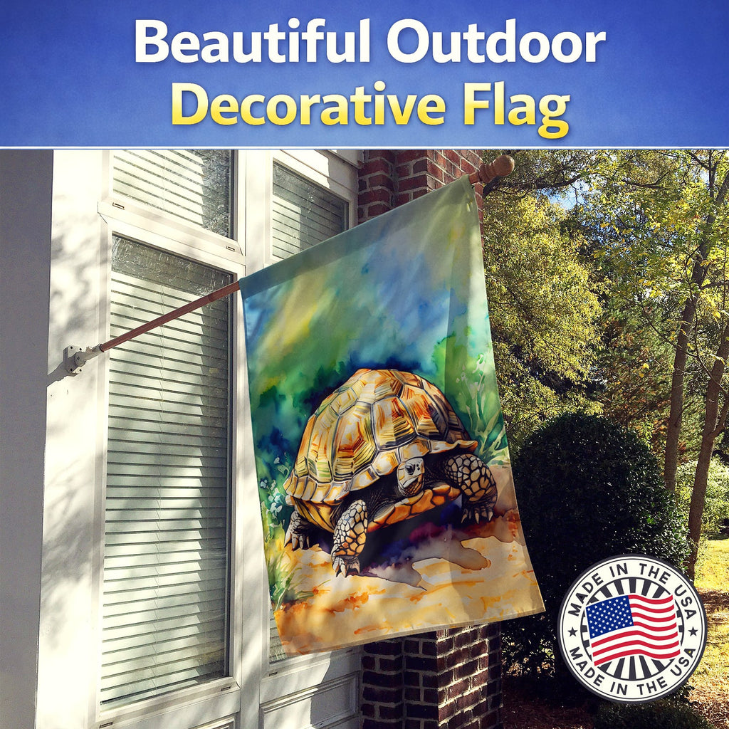 Turtles Tortoises House Flag 28x40 Porch Sleeve Pole Decorative Outside Yard Banner Artwork Wall Hanging, Polyester