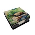Turtles Tortoises PU Leather Note Paper Holder with Artist-Designed Cover, Desk Accessory, Office Gift