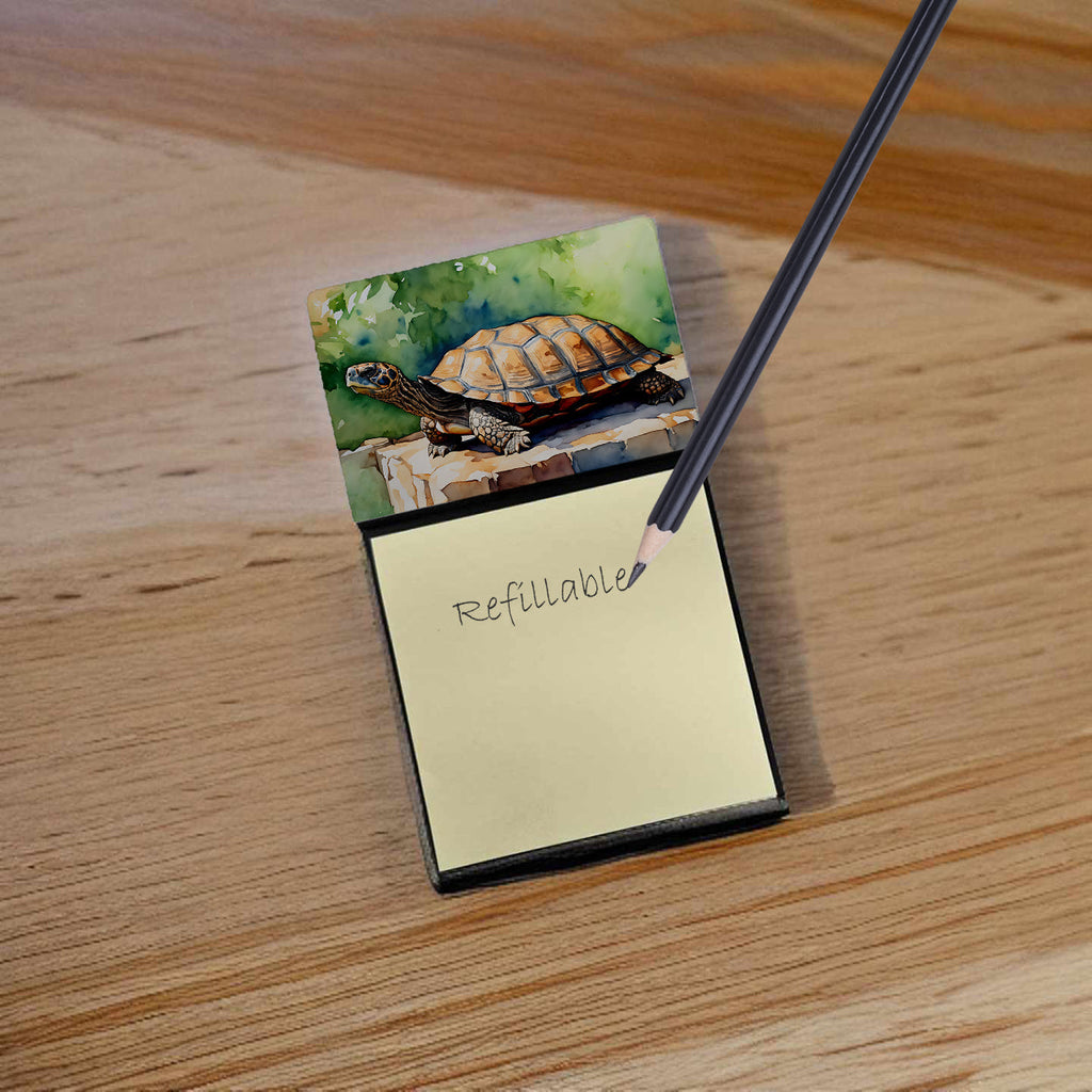 Turtles Tortoises Watercolor Sticky Note Holder Refillable Dispenser Desk Accessory 3x3 Pad Gift