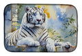 White Tiger Dish Drying Mat Absorbent Dish Drying Mat Pad for Kitchen Counter Dish Drainer Mat for Countertop, 14 x 21", Multicolor