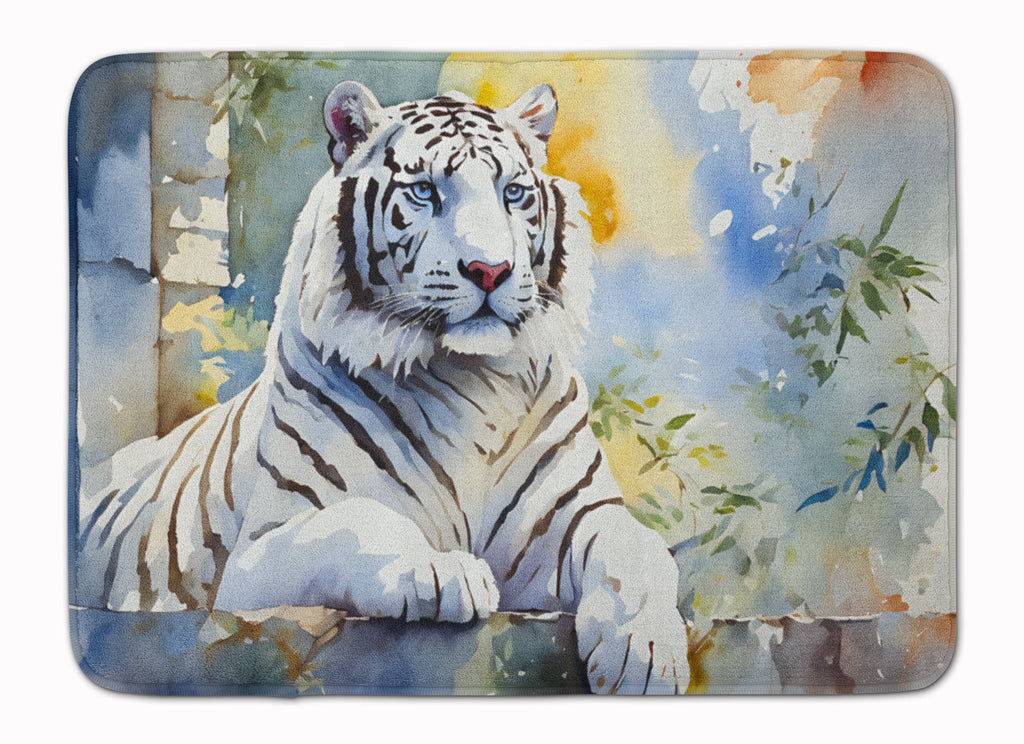 White Tiger Memory Foam Kitchen Mat Machine Washable Anti-Fatigue Cushion Comfort Bath or Kitchen Rug