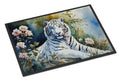 White Tiger Doormat Indoor Outdoor 24H X 36W Front Door Mat Rugs for Entryway, Non Slip Washable Low Pile,