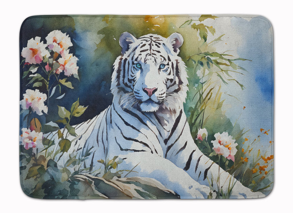 White Tiger Memory Foam Kitchen Mat Machine Washable Anti-Fatigue Cushion Comfort Bath or Kitchen Rug