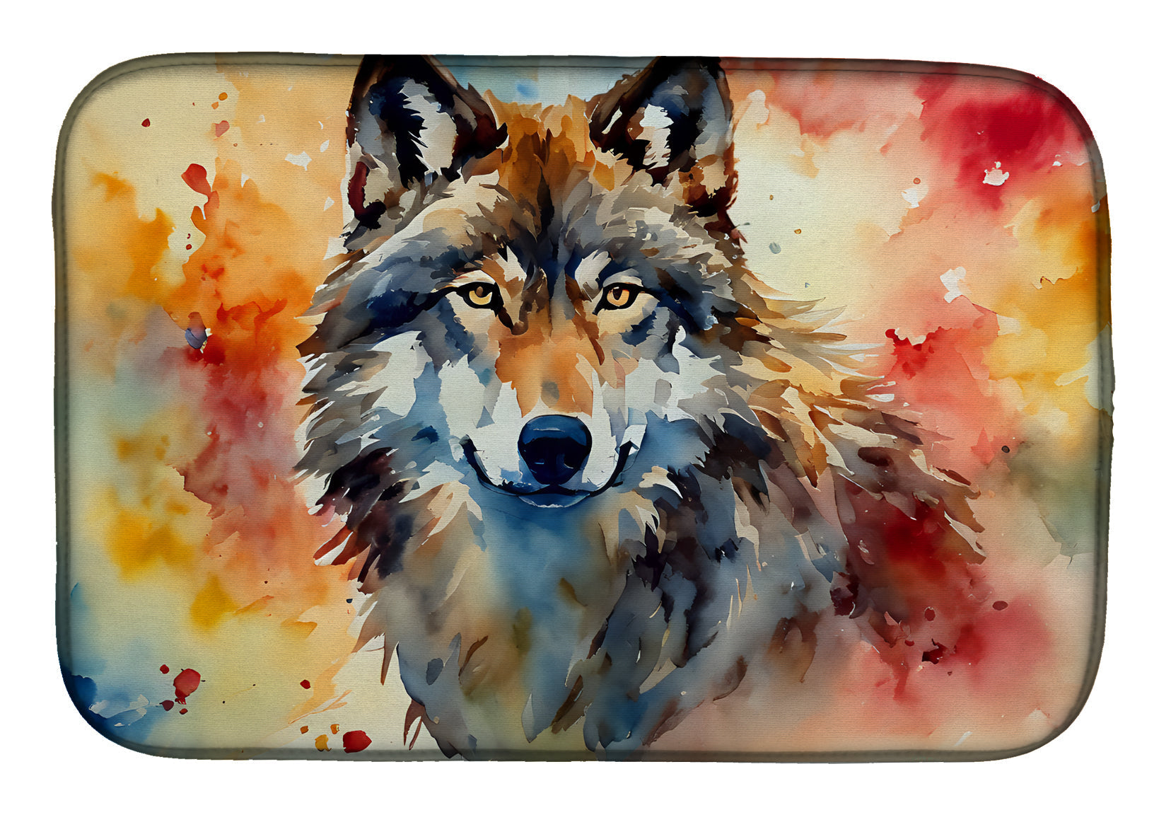 Wolves Wolf  Dish Drying Mat Absorbent Dish Drying Mat Pad for Kitchen Counter Dish Drainer Mat for Countertop, 14 x 21", Multicolor