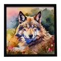 Wolves Wolf  Framed Metal Print Bathroom, Kitchen, Office, Home Decor Wall Art Ready to Hang, Square, 8X8