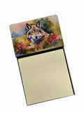 Wolves Wolf  Watercolor Sticky Note Holder Refillable Dispenser Desk Accessory 3x3 Pad Gift