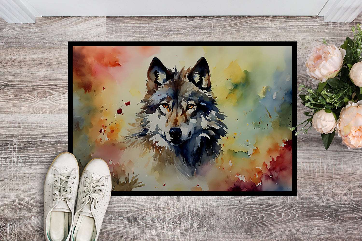 Wolves Wolf  Doormat Indoor Outdoor 24H X 36W Front Door Mat Rugs for Entryway, Non Slip Washable Low Pile,
