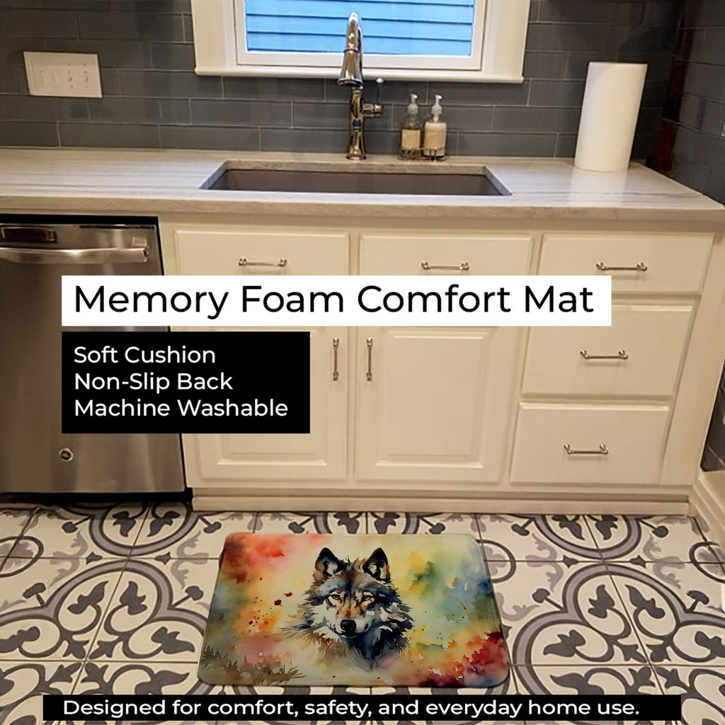 Wolves Wolf  Memory Foam Kitchen Mat Machine Washable Anti-Fatigue Cushion Comfort Bath or Kitchen Rug