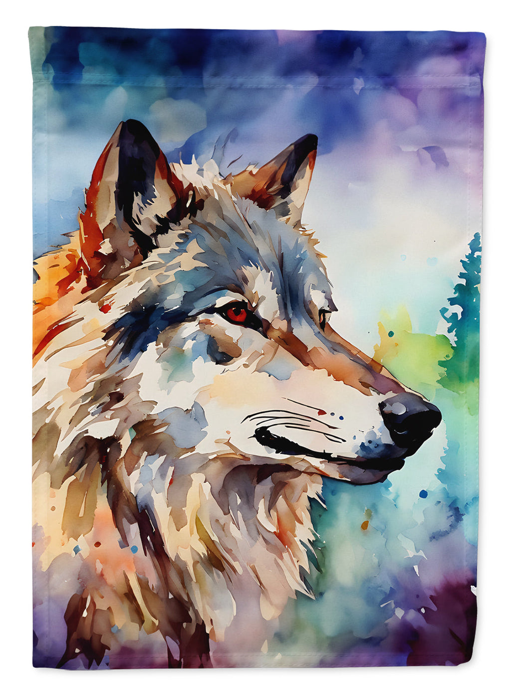 Wolves Wolf  House Flag 28x40 Porch Sleeve Pole Decorative Outside Yard Banner Artwork Wall Hanging, Polyester