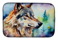 Wolves Wolf  Dish Drying Mat Absorbent Dish Drying Mat Pad for Kitchen Counter Dish Drainer Mat for Countertop, 14 x 21", Multicolor