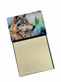 Wolves Wolf  Watercolor Sticky Note Holder Refillable Dispenser Desk Accessory 3x3 Pad Gift