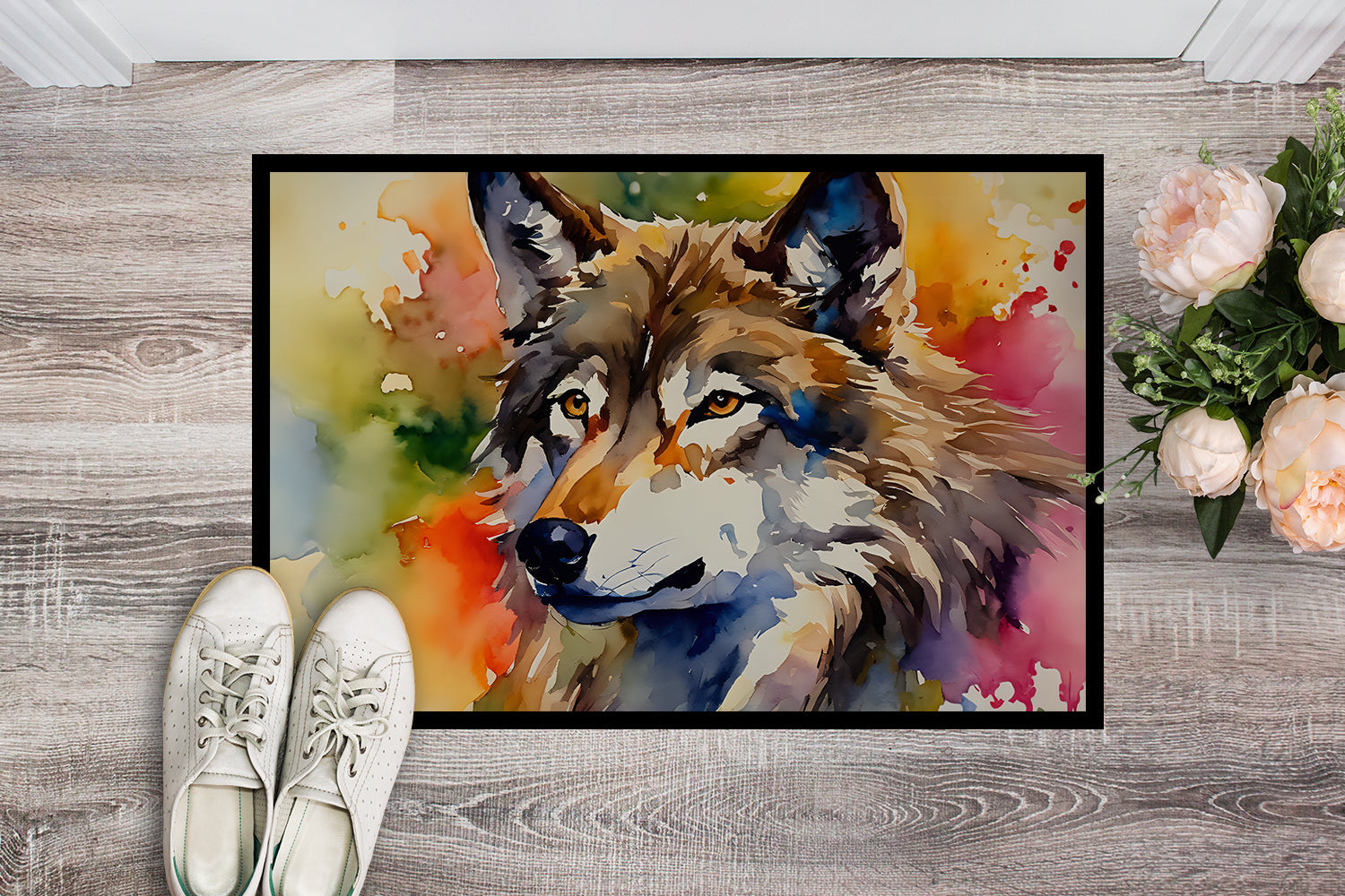 Wolves Wolf  Doormat Indoor Outdoor 24H X 36W Front Door Mat Rugs for Entryway, Non Slip Washable Low Pile,