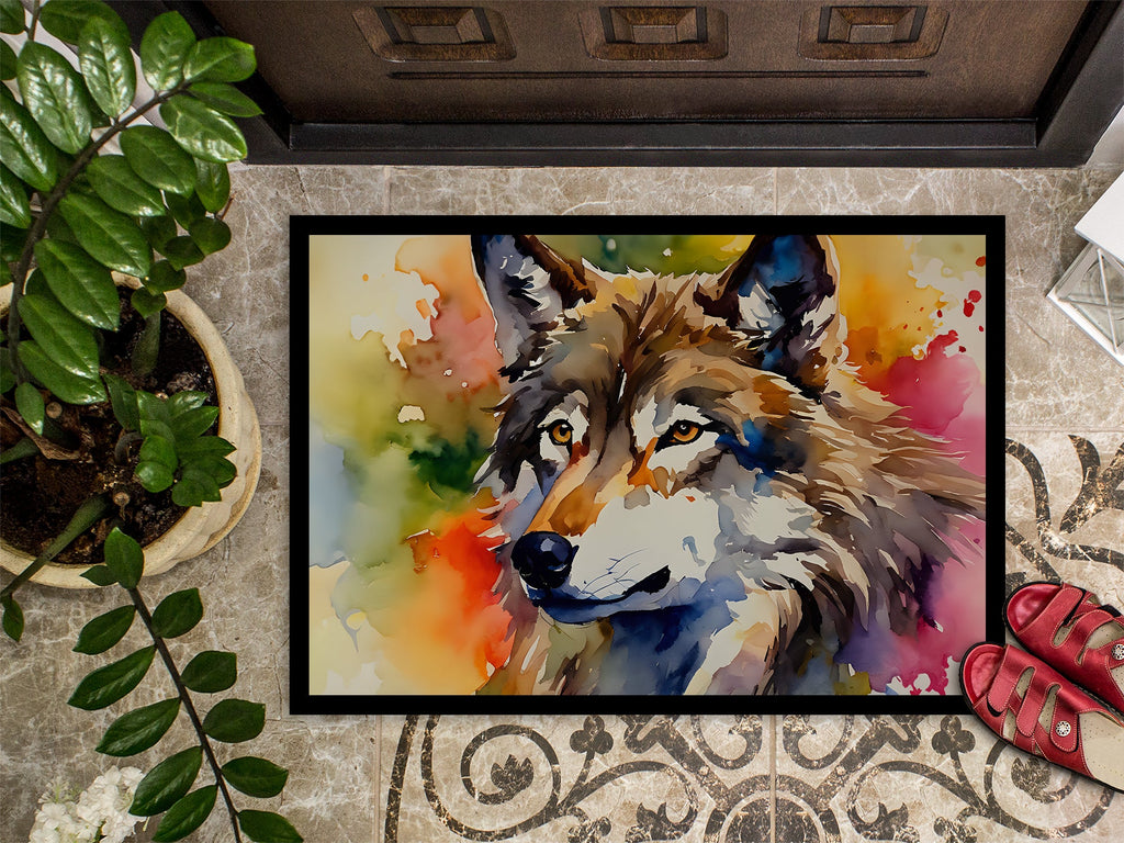 Wolves Wolf  Doormat Indoor Outdoor 18H X 27W Front Door Mat Rugs for Entryway, Non Slip Washable