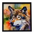 Wolves Wolf  Framed Metal Print Bathroom, Kitchen, Office, Home Decor Wall Art Ready to Hang, Square, 8X8