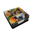 Wolves Wolf  PU Leather Note Paper Holder with Artist-Designed Cover, Desk Accessory, Office Gift