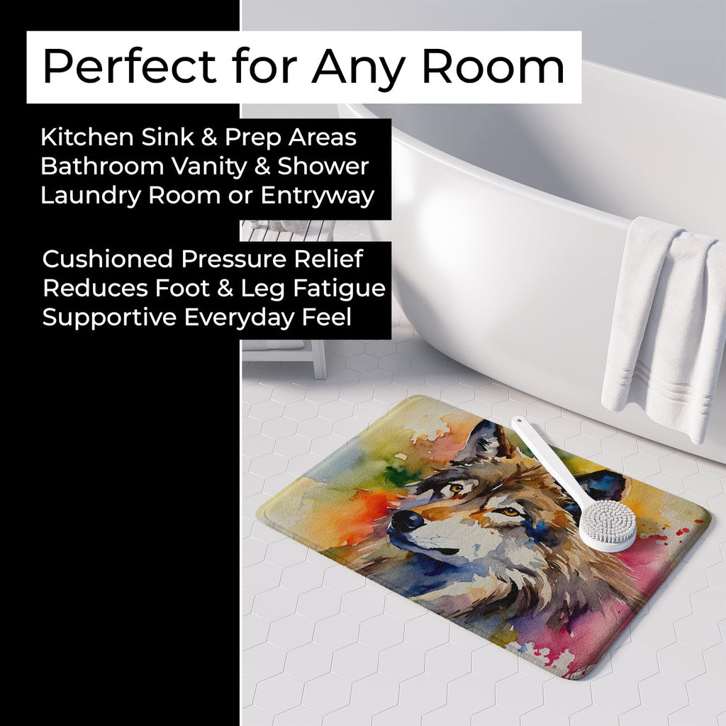 Wolves Wolf  Memory Foam Kitchen Mat Machine Washable Anti-Fatigue Cushion Comfort Bath or Kitchen Rug