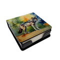 Wolves Wolf  PU Leather Note Paper Holder with Artist-Designed Cover, Desk Accessory, Office Gift