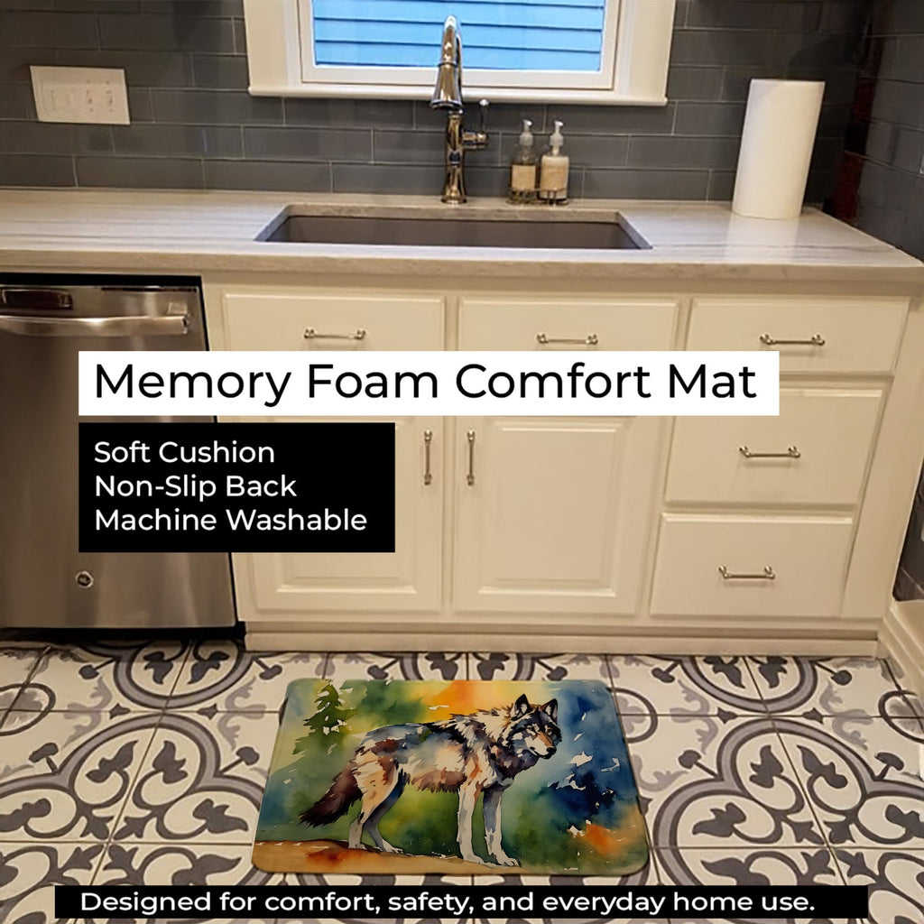 Wolves Wolf  Memory Foam Kitchen Mat Machine Washable Anti-Fatigue Cushion Comfort Bath or Kitchen Rug