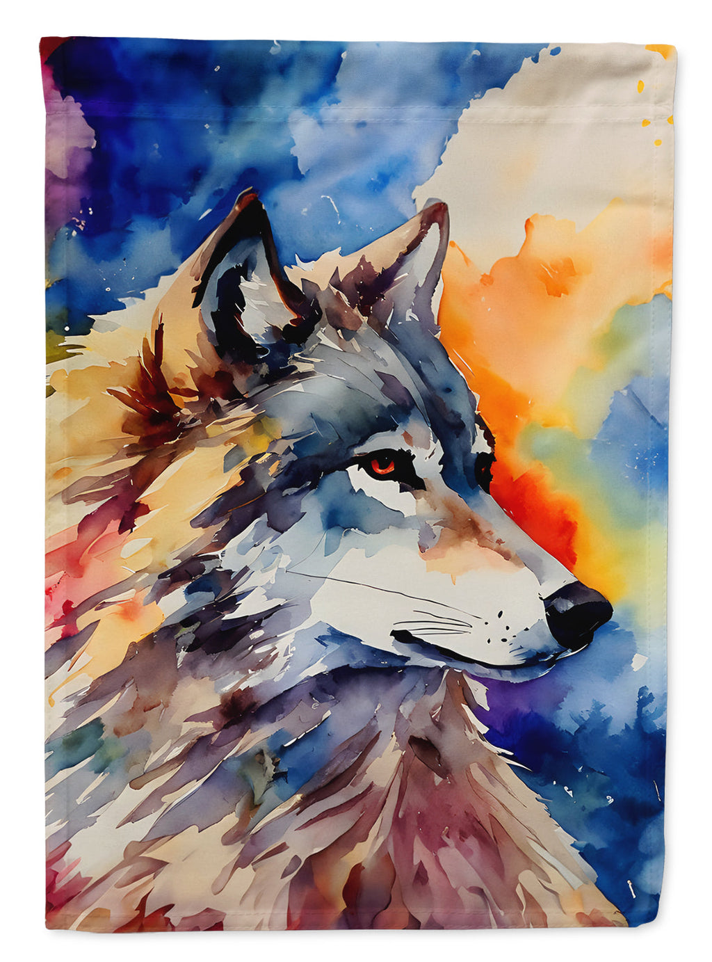 Wolves Wolf  House Flag 28x40 Porch Sleeve Pole Decorative Outside Yard Banner Artwork Wall Hanging, Polyester