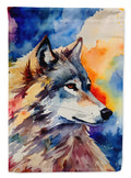 Wolves Wolf  House Flag 28x40 Porch Sleeve Pole Decorative Outside Yard Banner Artwork Wall Hanging, Polyester