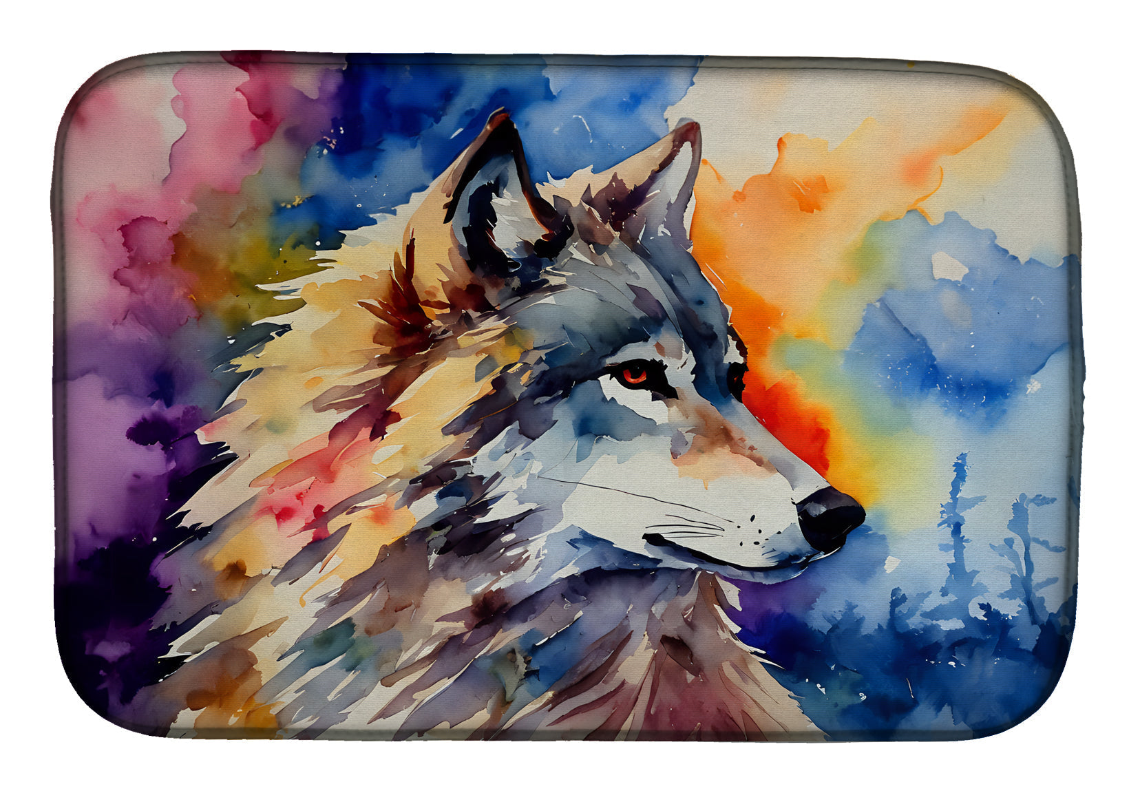 Wolves Wolf  Dish Drying Mat Absorbent Dish Drying Mat Pad for Kitchen Counter Dish Drainer Mat for Countertop, 14 x 21", Multicolor