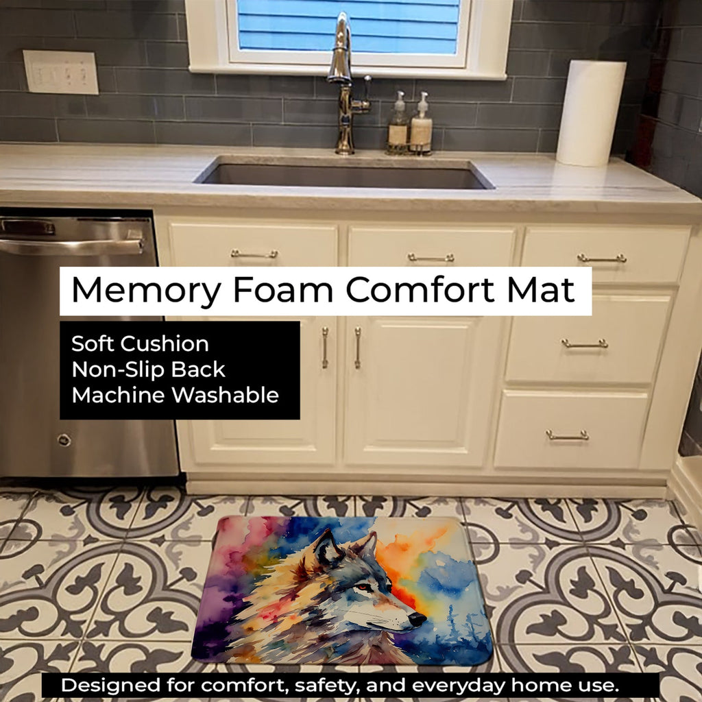 Wolves Wolf  Memory Foam Kitchen Mat Machine Washable Anti-Fatigue Cushion Comfort Bath or Kitchen Rug