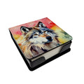 Wolves Wolf  PU Leather Note Paper Holder with Artist-Designed Cover, Desk Accessory, Office Gift