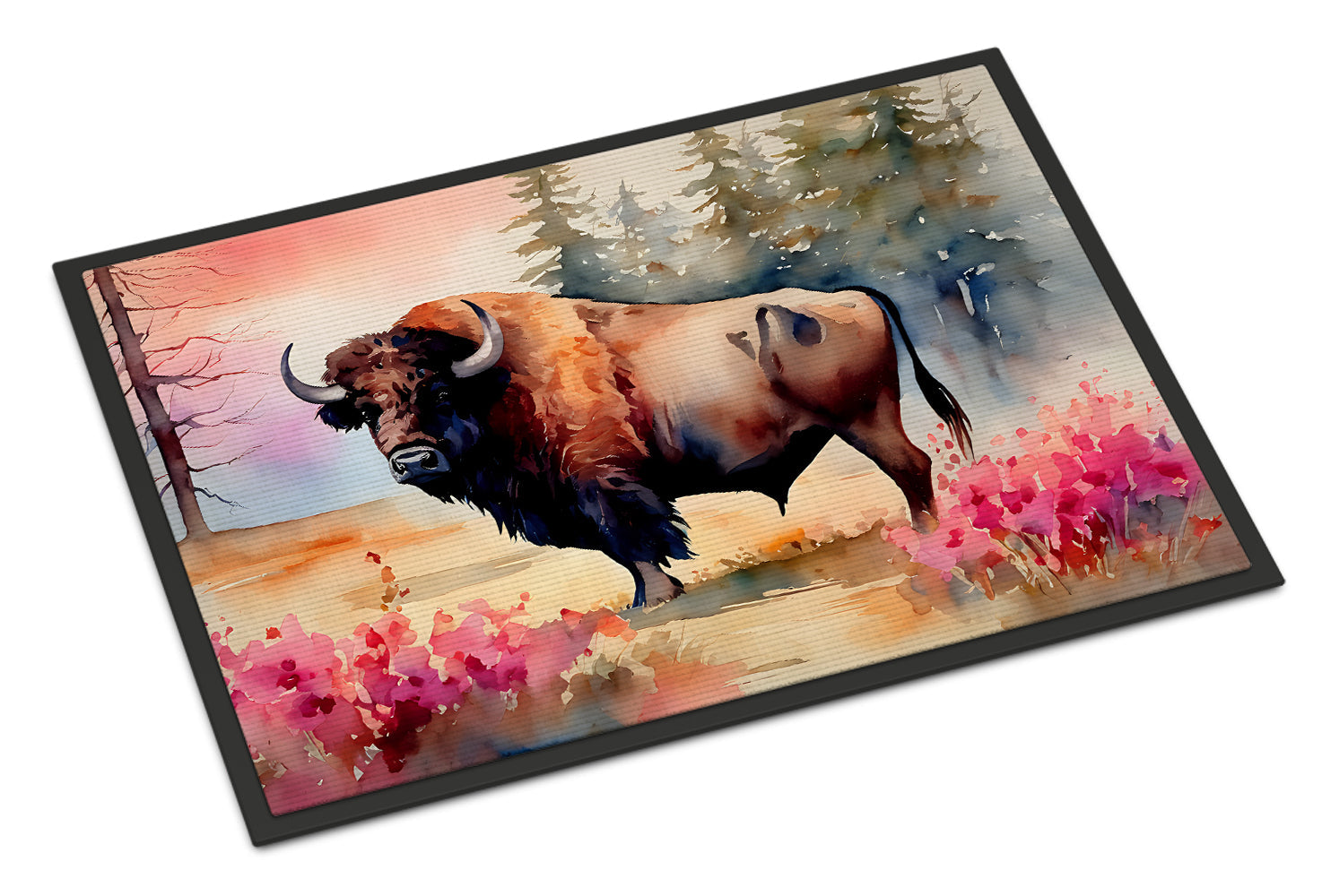 Wood Bison Doormat Indoor Outdoor 24H X 36W Front Door Mat Rugs for Entryway, Non Slip Washable Low Pile,