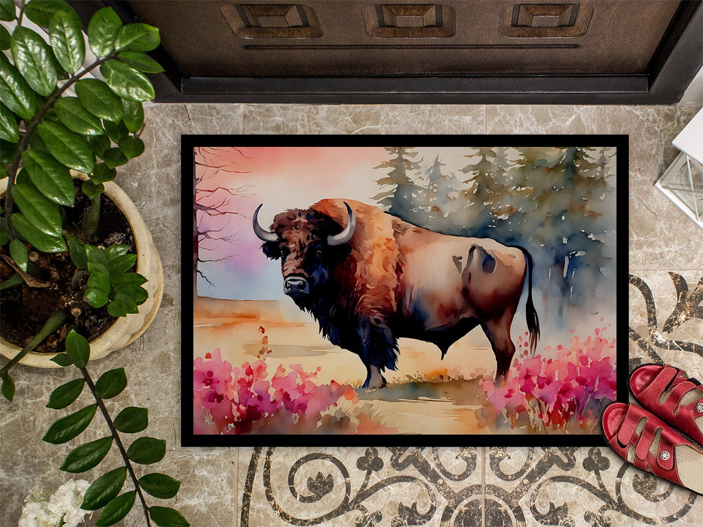 Wood Bison Doormat Indoor Outdoor 24H X 36W Front Door Mat Rugs for Entryway, Non Slip Washable Low Pile,