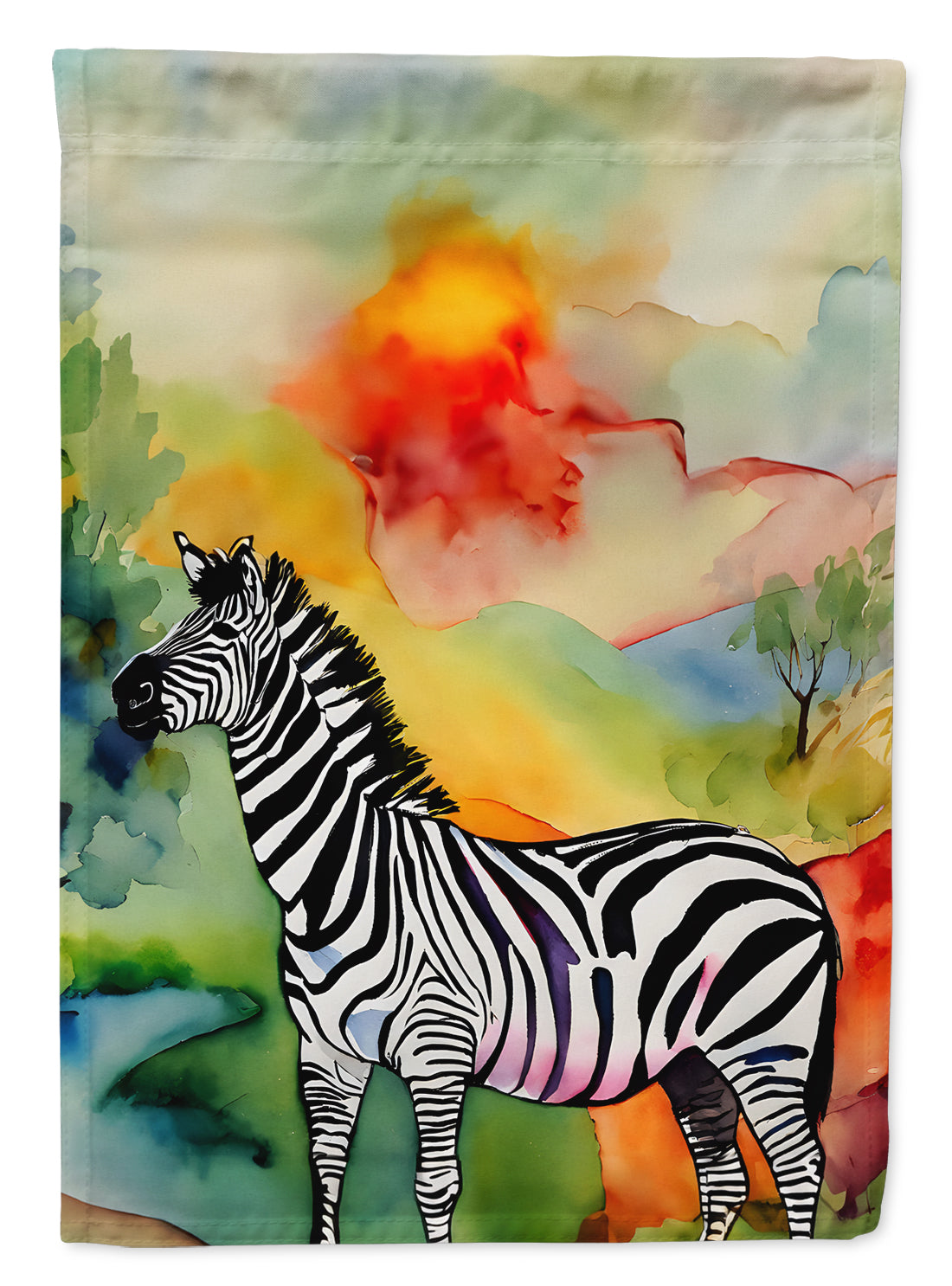Zebra House Flag 28x40 Porch Sleeve Pole Decorative Outside Yard Banner Artwork Wall Hanging, Polyester