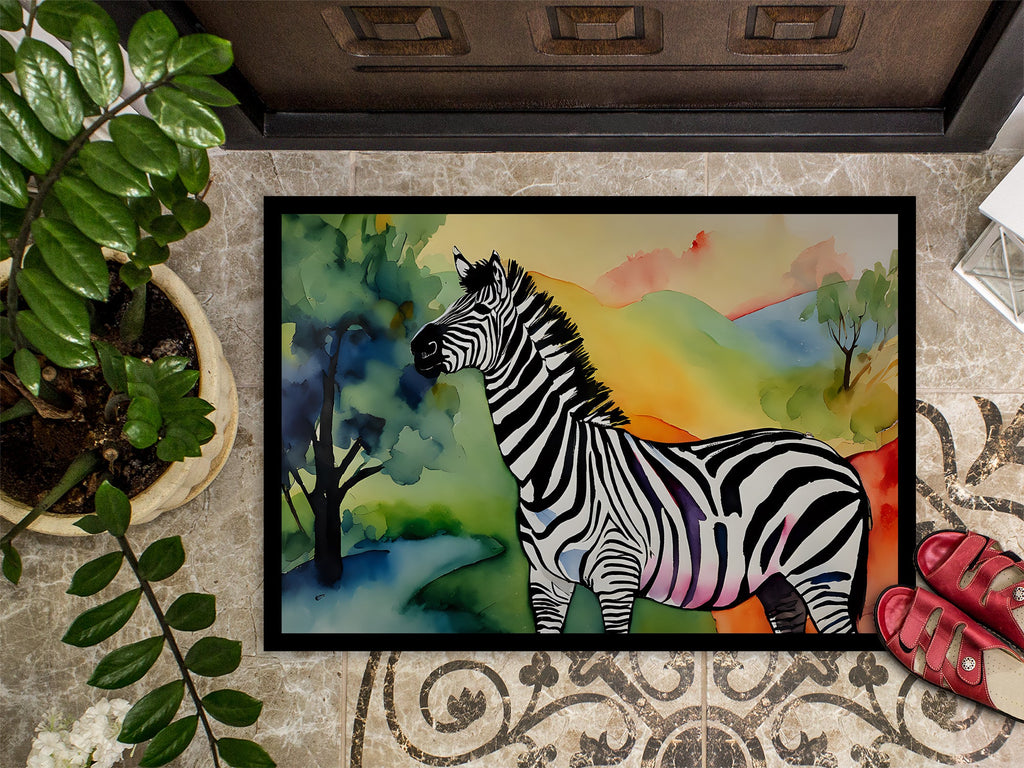 Zebra Doormat Indoor Outdoor 18H X 27W Front Door Mat Rugs for Entryway, Non Slip Washable
