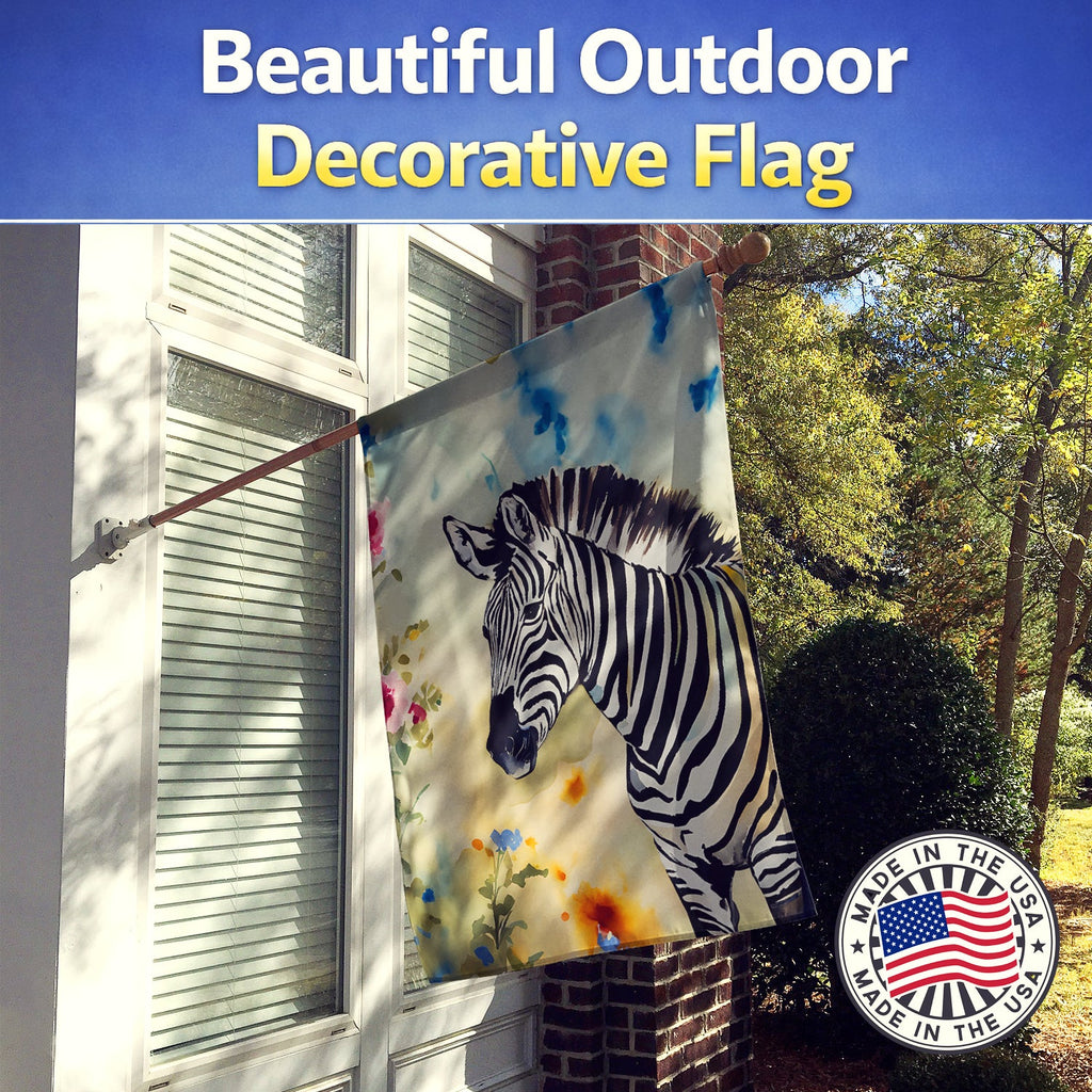 Zebra House Flag 28x40 Porch Sleeve Pole Decorative Outside Yard Banner Artwork Wall Hanging, Polyester