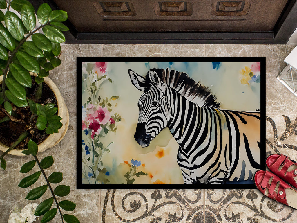 Zebra Doormat Indoor Outdoor 18H X 27W Front Door Mat Rugs for Entryway, Non Slip Washable