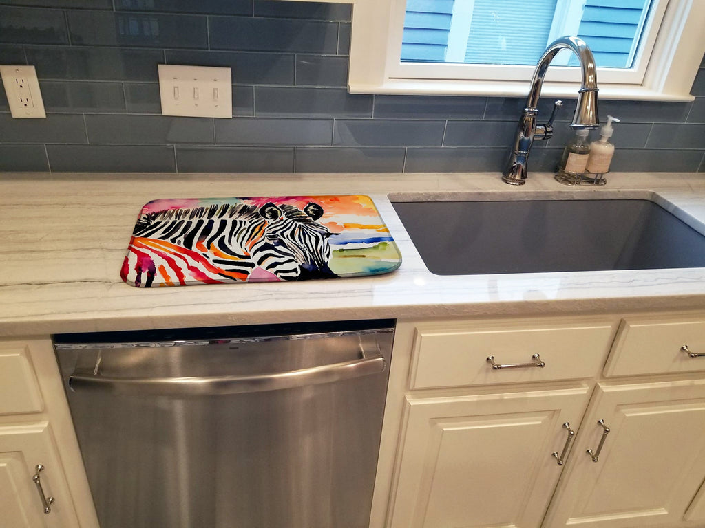 Zebra Dish Drying Mat Absorbent Dish Drying Mat Pad for Kitchen Counter Dish Drainer Mat for Countertop, 14 x 21", Multicolor