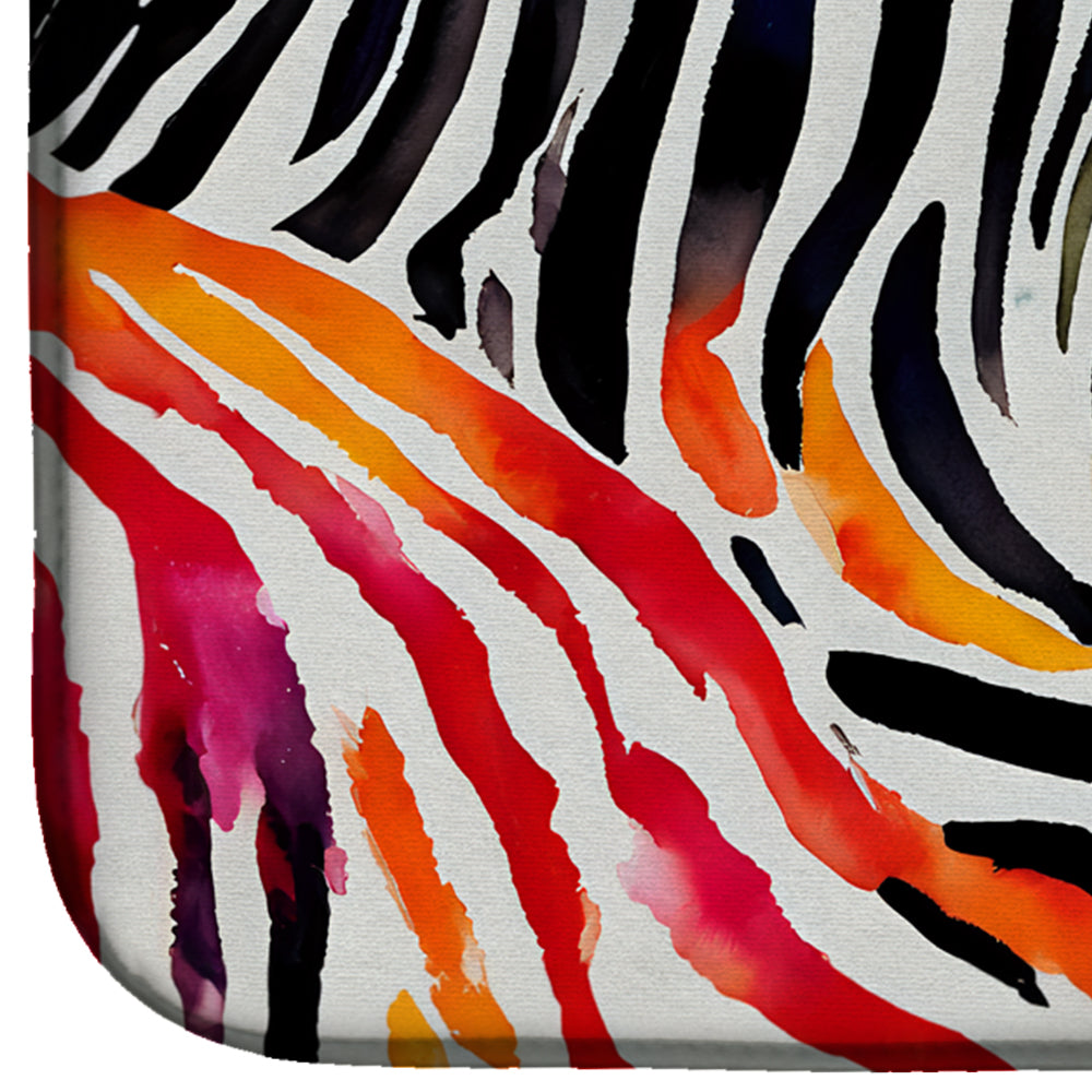 Zebra Dish Drying Mat Absorbent Dish Drying Mat Pad for Kitchen Counter Dish Drainer Mat for Countertop, 14 x 21", Multicolor