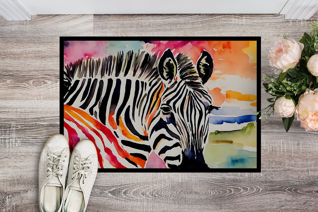 Zebra Doormat Indoor Outdoor 24H X 36W Front Door Mat Rugs for Entryway, Non Slip Washable Low Pile,