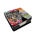 Zebra PU Leather Note Paper Holder with Artist-Designed Cover, Desk Accessory, Office Gift