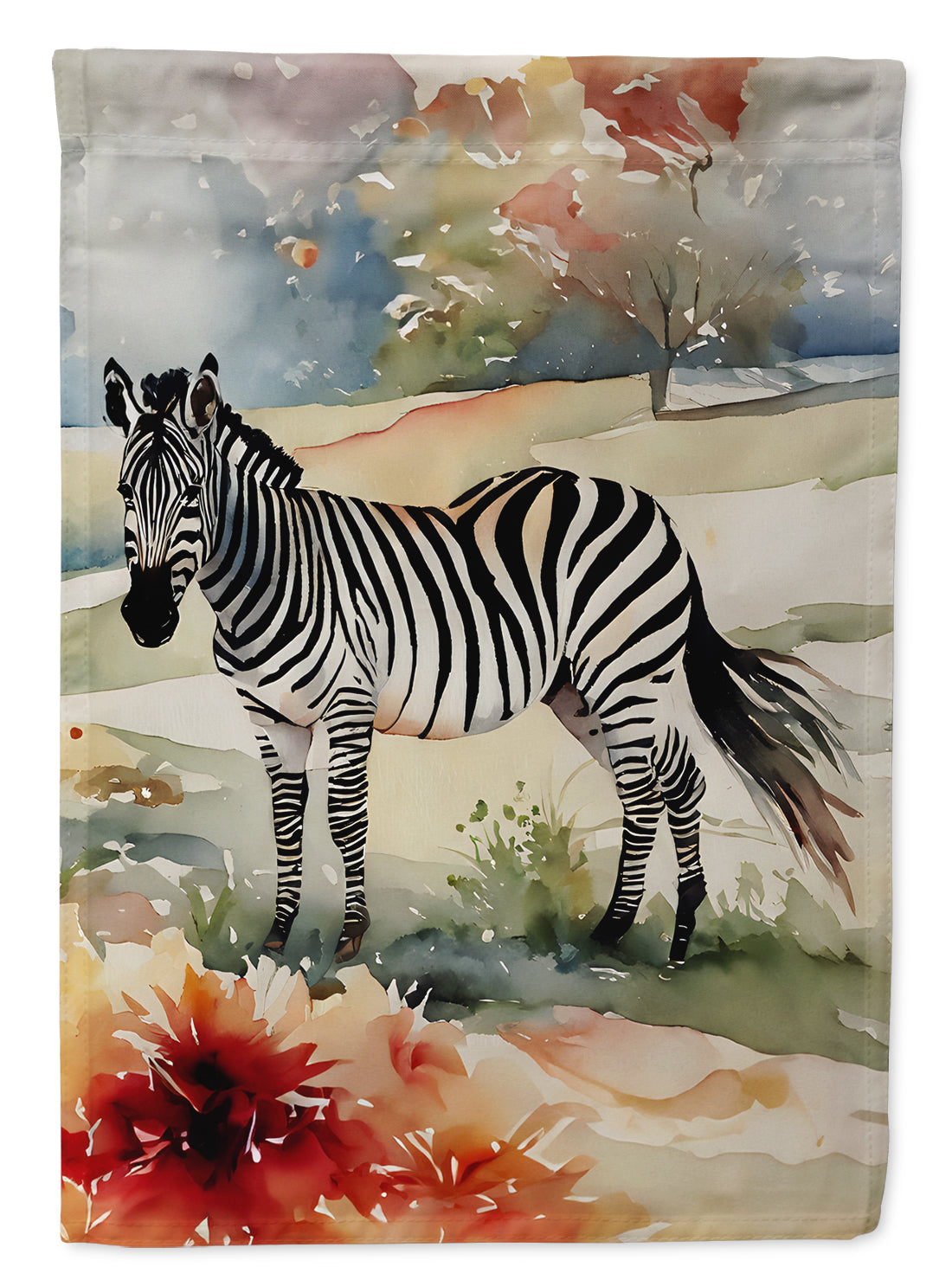 Zebra House Flag 28x40 Porch Sleeve Pole Decorative Outside Yard Banner Artwork Wall Hanging, Polyester