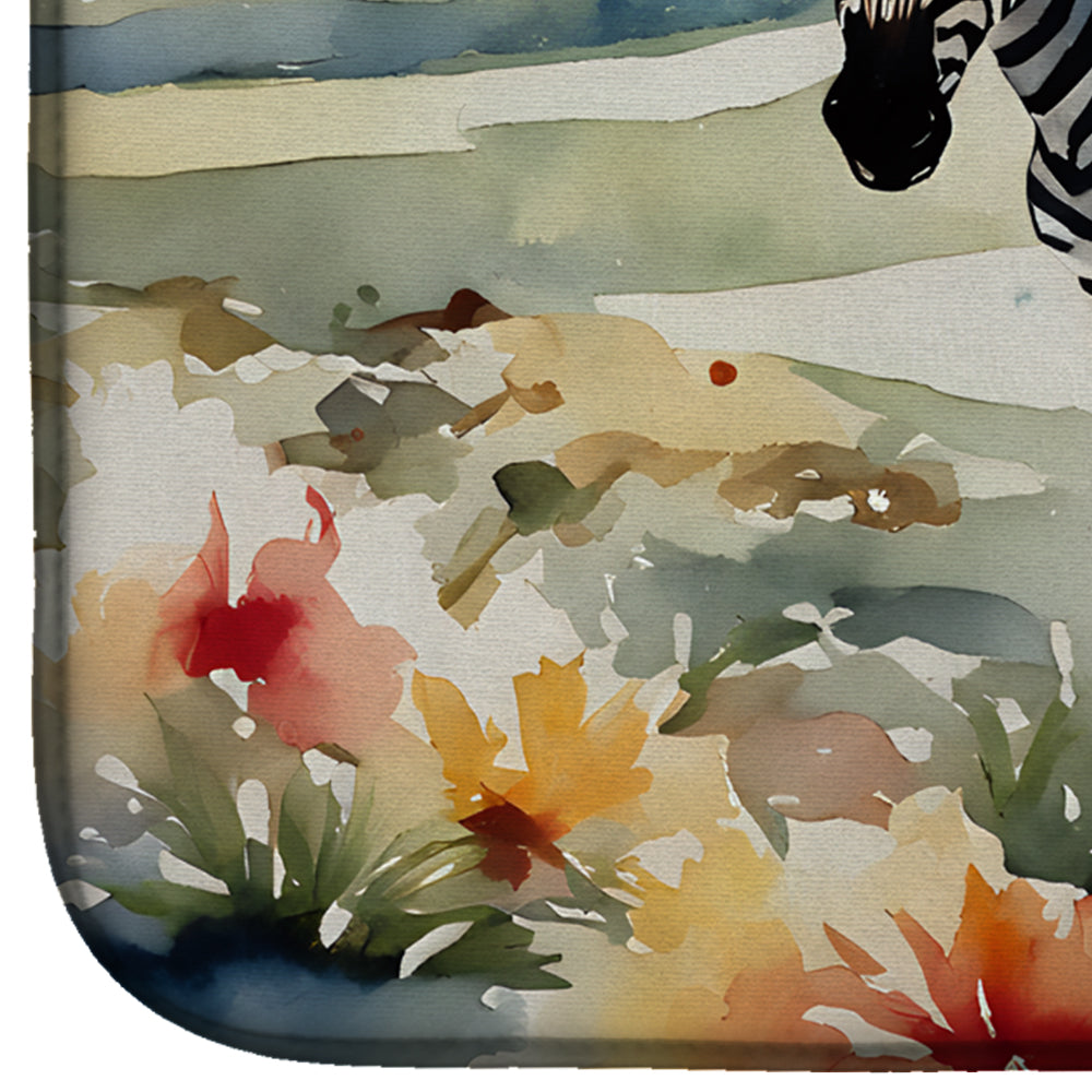 Zebra Dish Drying Mat Absorbent Dish Drying Mat Pad for Kitchen Counter Dish Drainer Mat for Countertop, 14 x 21", Multicolor