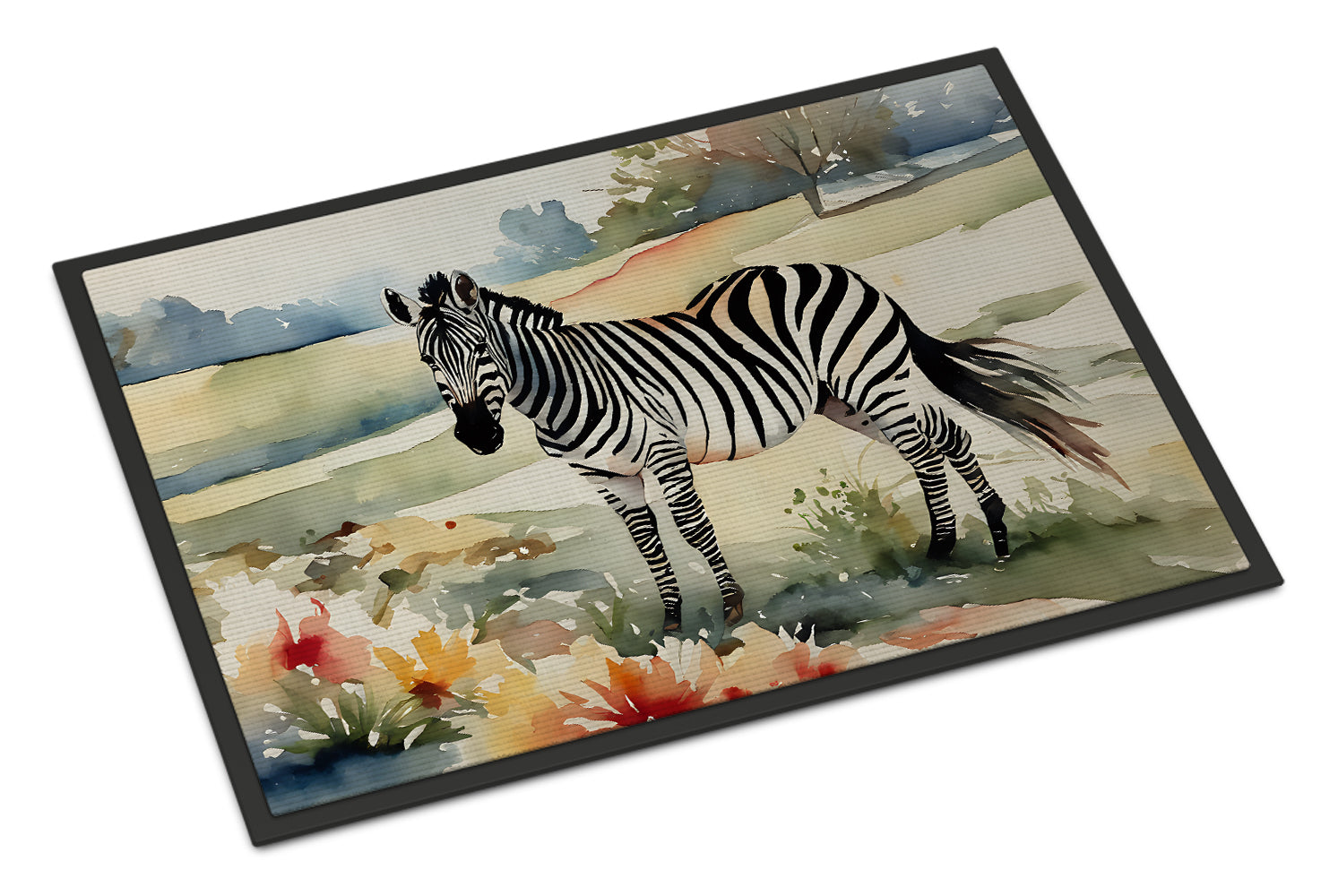 Zebra Doormat Indoor Outdoor 24H X 36W Front Door Mat Rugs for Entryway, Non Slip Washable Low Pile,