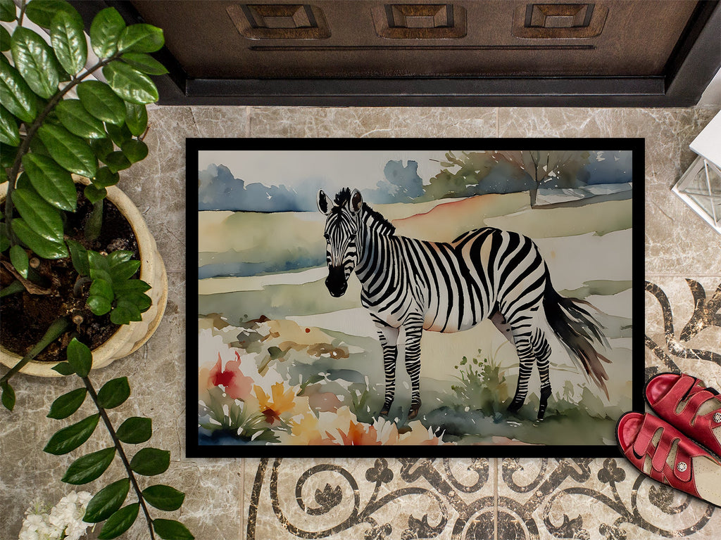 Zebra Doormat Indoor Outdoor 24H X 36W Front Door Mat Rugs for Entryway, Non Slip Washable Low Pile,
