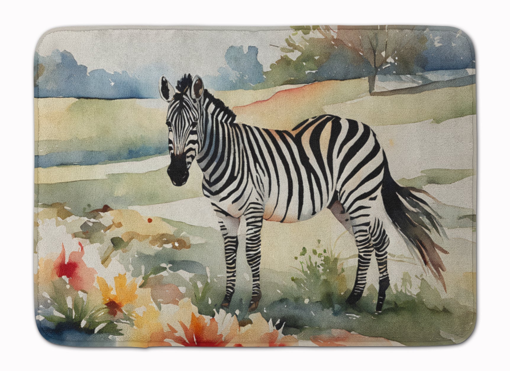 Zebra Memory Foam Kitchen Mat Machine Washable Anti-Fatigue Cushion Comfort Bath or Kitchen Rug