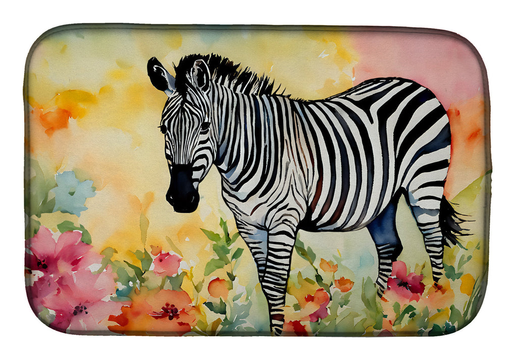 Zebra Dish Drying Mat Absorbent Dish Drying Mat Pad for Kitchen Counter Dish Drainer Mat for Countertop, 14 x 21", Multicolor